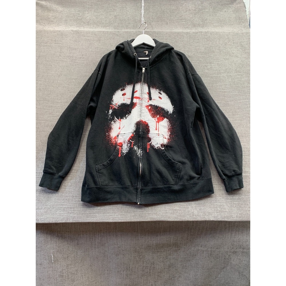 Independent Trading Company Hoodie Mens XL Black Cotton Fleece Full Zip Gothic